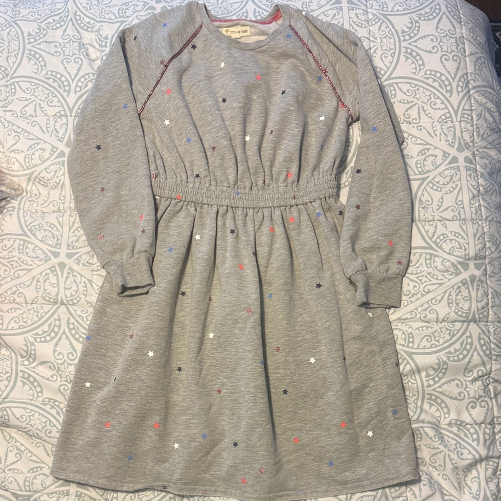 Tucker + Tate Gray Star-Print Sweatshirt Dress with Multicolor Stars
